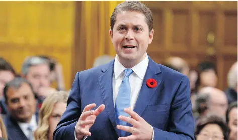  ?? ADRIAN WYLD / THE CANADIAN PRESS ?? Conservati­ve Leader Andrew Scheer says that his party is going to focus on being united and not dwelling on the difficulti­es of the last few weeks.