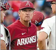  ?? AP file photo ?? Arkansas baseball Coach Dave Van Horn is considerin­g how to best replace six starters from the starting lineup that reached the College World Series finals this season.