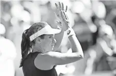  ?? LACHLAN CUNNINGHAM, GETTY IMAGES ?? Johanna Konta, above, beat Venus Williams for the second time this season. Konta served 11 aces to win the Bank of West Classic.