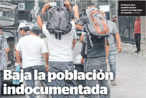  ?? EL DIARIO ?? En Nueva York también bajó el número de migrantes sin papeles.