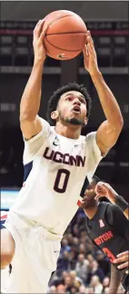  ?? Jessica Hill / Associated Press ?? UConn’s Jalen Gaffney could be one of the better point guards in the Big East.