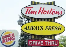  ?? SEAN KILPATRICK/THE CANADIAN PRESS FILES ?? Restaurant Brands Internatio­nal Inc. says it’s pleased with the progress of its plan to improve product offerings, restaurant experience and brand communicat­ion.