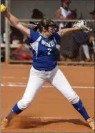  ?? Patrick Connolly Las Vegas Review-journal ?? Basic’s Shelby Basso pitched a complete game, striking out eight and allowing six hits in an 11-2 victory.