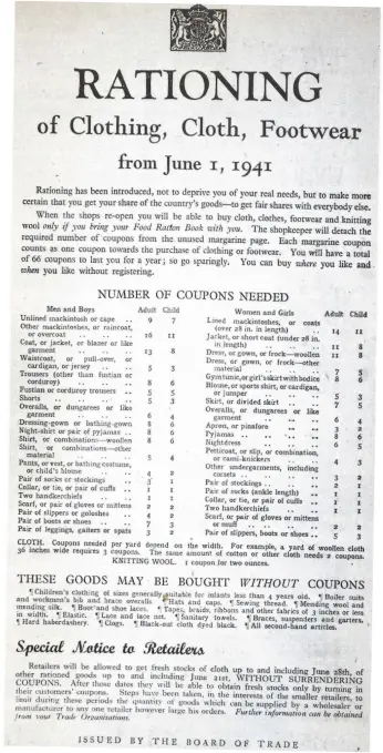  ??  ?? The Daily Express and other newspapers carried full details of the new clothes rationing scheme in June 1941