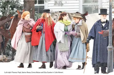  ??  ?? (Left-right) Florence Pugh, Saoirse Ronan, Emma Watson and Eliza Scanlan in 'Little Women'.