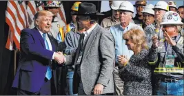  ?? Evan Vucci The Associated Press ?? President Donald Trump arrives Wednesday to speak to the 9th annual Shale Insight Conference at the David L. Lawrence Convention Center in Pittsburgh.