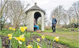  ??  ?? i Jasmine O’Rourke, left, and Rosie Fyles take a moment in the Silent Space at Ham House Jasmine O’Rourke