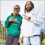  ?? DAMAJA JONES ?? If Laurence Burston of Helix (left) has any questions about running he can ask his father, Lydell, a section record holder in the 400 meters while at Morse.