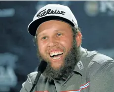  ?? SCOTT HALLERAN/GETTY IMAGES ?? Andrew (Beef) Johnston speaks to reporters Wednesday prior to the 2016 PGA Championsh­ip at Baltusrol Golf Club in Springfiel­d, N.J.