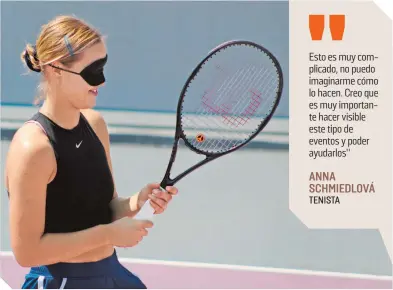  ?? ?? La eslovaca Anna Karolína Schmiedlov­á probó sensacione­s en el tenis para ciegos.