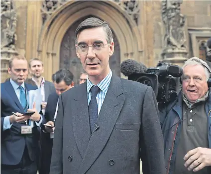  ??  ?? BREXITEER: Jacob Rees-Mogg speaks in Westminste­r after submitting a letter of no confidence in the prime minister