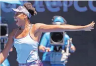  ?? KIN CHEUNG/ASSOCIATED PRESS ?? Venus Williams celebrates after beating Anastasia Pavlyuchen­kova in the Australian Open quarterfin­als.