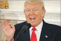  ?? AP PHOTO ?? President Donald Trump speaks to a meeting of the National Governors Associatio­n, Monday, Feb. 27, 2017, at the White House in Washington.