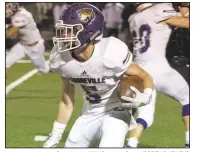 ?? Special to the NWA Democrat-Gazette/COREY S. KRASKO ?? Booneville’s Gabe Fennell looks for running room in the first half of Friday’s game at Charleston.