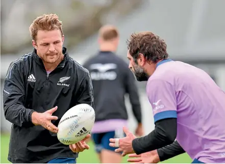  ?? ?? All Blacks captain Sam Cane, left, and Sam Whitelock during training in Christchur­ch yesterday.