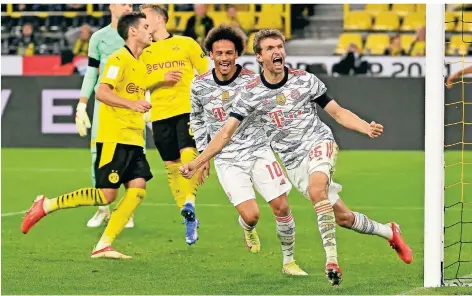  ?? FOTO: IMAGO ?? Großer Jubel: Thomas Müller feiert seinen Treffer zum zwischenze­itlichen 2:0.