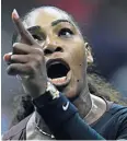  ??  ?? Clash: Serena Williams argues with officials