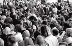  ??  ?? In this June 17, 1967 photo is the scene on the football field at Monterey Peninsula College where over 20,000 people camped during the Monterey Pop Festival in Monterey, Calif. — AP photos