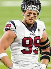  ?? Matt Patterson / Associated Press ?? Steelers linebacker T.J. Watt, left, is tied for the NFL lead with 2½ sacks for the 2-0 Steelers. His brother, Texans defensive end J.J. Watt, is a half sack behind T.J. for Houston, which is trying to avoid an 0-3 start.