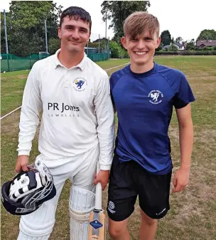  ?? ?? ●●Otis Palmes and Adam Longshaw who starred with ball and bat for Macclesfie­ld CC’s 2nd XI