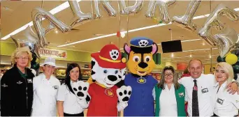  ?? 290916morr­isons_04 ?? Fun day Characters from cartoon Paw Patrol were among the visitors to the Airdrie store’s fun day launch