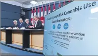  ?? CP PHOTO ?? Dr Benedikt Fischer (right) speaks in Ottawa on Friday. He is joined by an internatio­nal team of experts as they release guidelines aimed at lowering the health risks of cannabis use.