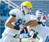  ?? KIRSTEN STICKNEY/SUN-TIMES ?? Nazareth junior Gabe Kaminski will feature more at tight end this season.