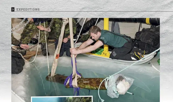  ?? PARKS CANADA ?? Since the HMS Erebus was found in 2014, scientists have retrieved its bell and cannons.