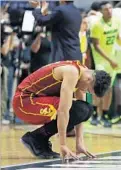  ?? Ronald Martinez Getty Images ?? BENNIE BOATWRIGHT reacts after USC loses to Baylor in the NCAA tournament’s second round.