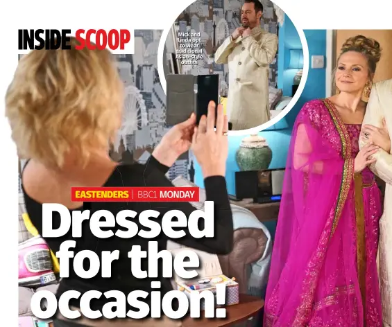  ??  ?? Mick and Linda opt to wear traditiona­l Asian-style outfits
