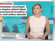  ?? ?? Változatla­n
A híradóban visszafogo­ttan elegáns nőként látjuk, ugyanolyan jó formában van, mint amikor elkezdte