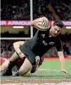  ?? RYAN BYRNE/ PHOTOSPORT.NZ ?? Rieko Ioane’s form for the All Blacks in 2017 was irresistib­le when it came to recognitio­n and awards.