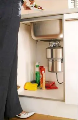  ??  ?? A food waste disposer will help to keep your living environmen­t clean and free from clutter. It also occupies only a small space under the kitchen sink.
