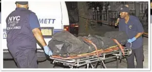  ??  ?? Cops flood Brooklyn street Thursday after Officer Hart Nguyen was wounded (injury to his arm is seen in photo top left). Body of shooter, identified as Andy Sookdeo, is removed (above) after he killed himself. Police Commission­er James O’Neill (below) shows vest cop was wearing that saved his life.