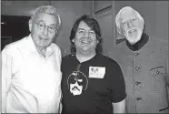  ?? STUART HERSH VIA AP ?? In this 2009 photo provided by his manager Stuart Hersh, Frank Avruch, left, who played Bozo the Clown, poses with Hersh, center, and Carroll Spinney, who played Big Bird and Oscar the Grouch on Sesame Street, at the Chiller Theatre Expo in Parsippany,...