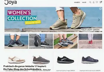  ?? Kybun Joya ?? Praktisch die ganze Website 1:1 kopiert: Ein Fake-shop des Schuhhändl­ers.