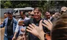  ?? ?? Bolsonaro greets supporters in Parnamirim. Photograph: Francisco Proner/Francisco Proner/ Agence VU’