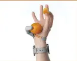  ??  ?? The ‘thumb’ of The Third Thumb project has two degrees of freedom, allowing it to grip and hold objects