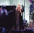  ?? GARY PORTER / MILWAUKEE JOURNAL SENTINEL ?? Fleetwood Mac will perform at the new Bucks arena Oct. 28. Stevie Nicks, Christine McVie, John McVie and Mick Fleetwood remain part of the group, but longtime singer, guitarist and songwriter Lindsey Buckingham was replaced this month by Mike Campbell...