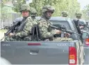  ??  ?? Colombian army soldiers patrol in Tibu, northern Santander, Colombia, last month.