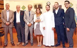  ??  ?? Italian CG with representa­tives of Italian brands during the press conference in Jeddah on Saturday. (AN photo by Huda Bashatah)
