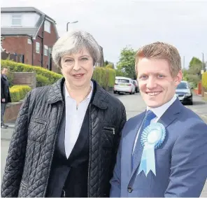  ?? The Prime Minister with Tory hopeful Sam Currie ??