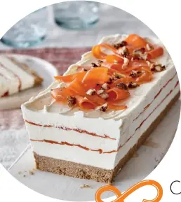  ?? ?? A new take on the traditiona­l cake, this parfait uses seasonal carrots in candied form (it’s easy, we promise!) layered with creamy mascarpone on a graham-cracker crust. Yum!