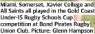  ?? ?? Miami, Somerset, Xavier College and All Saints all played in the Gold Coast Under-15 Rugby Schools Cup competitio­n at Bond Pirates Rugby Union Club. Picture: Glenn Hampson