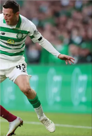  ??  ?? Callum McGregor, right, slotting in at left-back, were exploited