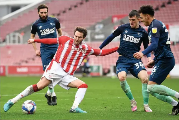  ??  ?? STAR TURN: Stoke City’s Nick Powell has enjoyed an impressive season and has been the Potters’ main threat in the attacking third.