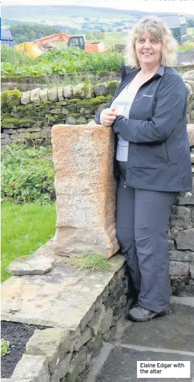  ??  ?? Elaine Edgar with the altar