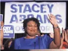  ?? JOHN BAZEMORE/AP ?? Democrat Stacey Abrams will be the nation’s first African-American female governor if she wins in Georgia this fall.