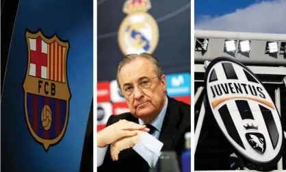  ??  ?? Barcelona, Real Madrid and Juventus have refused to give up on the Super League project. Composite: EPA/AFP/Getty Images