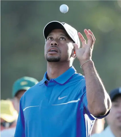  ?? ANDREW REDINGTON/ GETTY IMAGES ?? Tiger Woods gets in one more practice round Wednesday in preparatio­n for Thursday’s opening round of the Masters in Augusta, Ga. The current PGA Tour leader will be vying to win his 15th major tournament this weekend, in pursuit of Jack Nicklaus’...